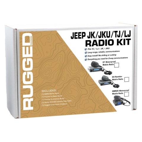 Rugged Radios Two Way JKU-G4 Jeep Wrangler TJ, LJ, JK, JKU and Rubicon Two-Way GMRS Mobile Radio Kit