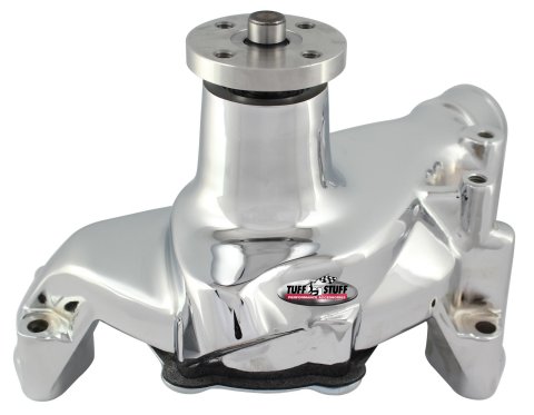 Tuff Stuff Performance Supercool Smoothie Water Pumps 1675AB Pump, Mechanical, High-Volume, Counterclockwise, Aluminum, Smoothie, Polished, Long Pump, Chevy, GMC, Small Block, V6, Each
