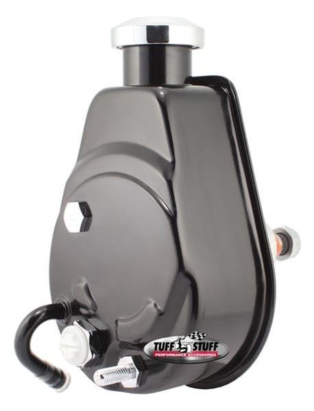Tuff Stuff Performance Power Steering Pumps 6174B Pump, Saginaw, Attached Reservoir, Keyway Pulley Style, Black Powdercoated, Each