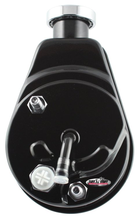 Tuff Stuff Performance Direct Replacement Power Steering Pumps for 1980-1982 CORVETTE - 6177B Pump, Saginaw P Series, Attached Reservoir, Black Powdercoated, Metric, Chevy, Each
