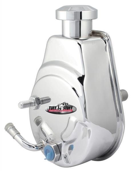 Tuff Stuff Performance Direct Replacement Power Steering Pumps for 1982-1987 CAMARO, FIREBIRD - 6179A Pump, Saginaw P Series, Attached Reservoir, Chrome, Chevy, Pontiac, Each