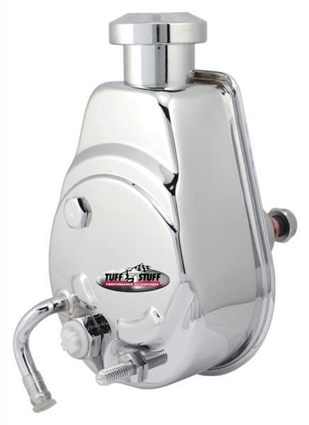 Tuff Stuff Performance Direct Replacement Power Steering Pumps 6183A Pump, Saginaw P Series, Attached Reservoir, Chrome, Chevy, Each