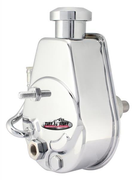 Tuff Stuff Performance Direct Replacement Power Steering Pumps for 1988-1992 CAMARO, FIREBIRD - 6184A Pump, Saginaw P Series, Attached Reservoir, Chrome, Chevy, Pontiac, Each