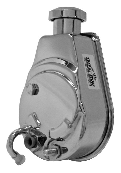Tuff Stuff Performance Power Steering Pumps 6188A Pump, Reservoir, Saginaw P Series, Chrome/Chrome, Hose Barb Inlet, 5/8 in.-18 I.F. Outlet, Each