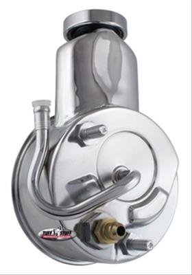 Tuff Stuff Performance Direct Replacement Power Steering Pumps 6190A Pump, Reservoir, Saginaw P Series, Chrome, Hose Barb Inlet, Chevy, Each