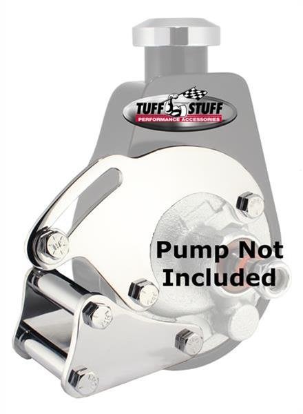 Tuff Stuff Performance Saginaw Power Steering Brackets 6508A Brackets, P Series, Driver Side, Chrome Plated, Chevy, Small Block, Kit
