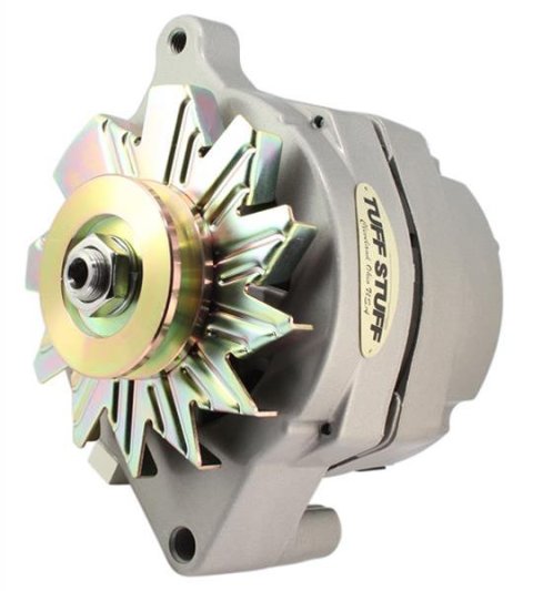 Tuff Stuff Performance High-Amp Output Factory Cast-Plus Alternators 7068 Alternator, Internal Regulator, 100 Amp, One Wire, V-Belt Pulley, Natural, Ford, L4/L6/V6/V8, Each