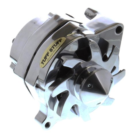 Tuff Stuff Performance Silver Bullet Alternators 7068BBULL Alternator, Polished, 100 Amp, 1-wire, V-Belt, Ford, Mercury, Each