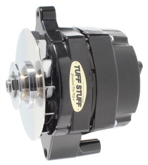Tuff Stuff Performance High-Amp Output Stealth Black Alternators 7068RF Alternator, Internal Regulator, 100 Amp, One Wire, V-Belt, Black, Ford, Lincoln, Mercury, Each