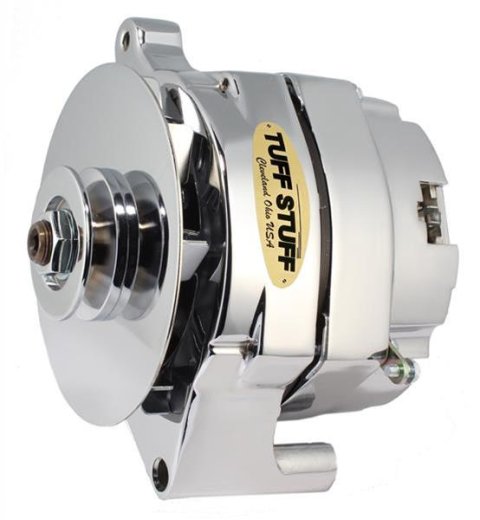 Tuff Stuff Performance High-Amp Output Alternators 7078NC Alternator, Chrome, 100 Amps, V-Belt, Ford, Lincoln, Mercury, Hybrid Case, Each