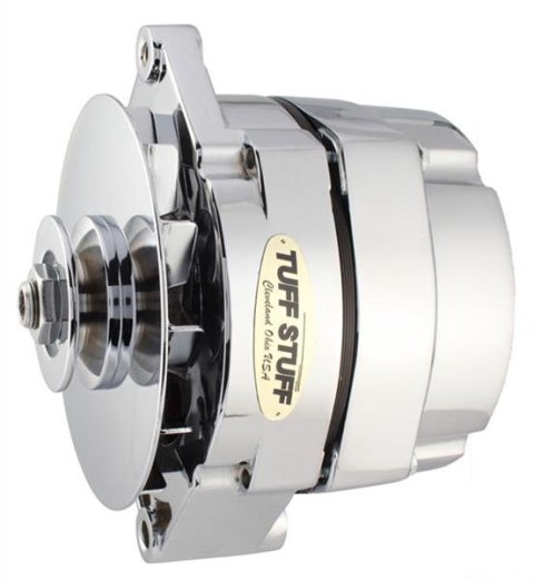 Tuff Stuff Performance High-Amp Output Alternators 7102NA Alternator, Chrome, 80 Amps, V-Belt, Buick, Chevy, Oldsmobile, Pontiac, Each