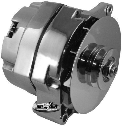 Tuff Stuff Performance High-Amp Output Alternators 7102NC Alternator, External Regulator, 100 Amps, Chrome, V-Belt, Buick, Chevy, Oldsmobile, Pontiac, Each
