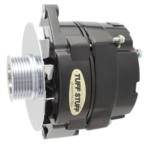 Tuff Stuff Performance High-Amp Output Stealth Black Alternators 7127NF6G Alternator, Black, 100 amps, Serpentine, 1-Wire, Buick, Chevy, GMC, Oldsmobile, Pontiac, Each