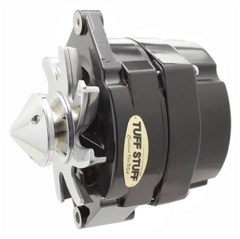 Tuff Stuff Performance Silver Bullet Stealth Black Alternators 7140FBULL12 Alternator, Performance, Bullet, High Amp, GM 10si Case Style, 12 V, 140 Amps, Powdercoated, V-Belt Pulley, Each