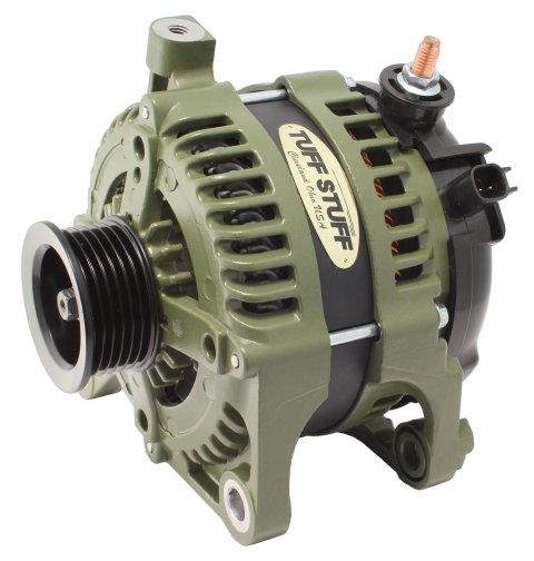 Tuff Stuff Performance Mudder Wrangler JK High-Amp Alternators for 2007-2011 WRANGLER - 7515G Alternator, Mudder, 250 Amp, 6G, Army Green Powdercoat, 2007-11 Jeep JK, Each