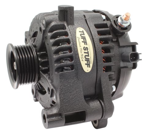 Tuff Stuff Performance Mudder Wrangler JK High-Amp Alternators 7516B Alternator, Mudder, 250 Amp, 6G, Black Wrinkle Powdercoat, 2012-18 Jeep JK, Each