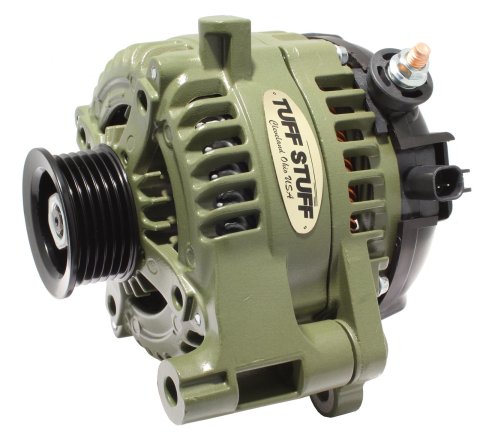 Tuff Stuff Performance Mudder Wrangler JK High-Amp Alternators 7516G Alternator, Mudder, 250 Amp, 6G, Army Green Powdercoat, 2012-18 Jeep JK, Each