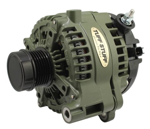 Tuff Stuff Performance High-Amp Output Alternators for 2020-2022 GLADIATOR, 2018-2022 WRANGLER - 7517G Alternators, Output, Denso, 12 V, 240 amps, Green Powdercoated, Serpentine Pulley, Jeep, Each