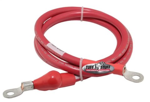 Tuff Stuff Performance Heavy Duty Charge Wires 754448 Alternator Wiring Kits, Wire, Replacement, Duty, 4 ft. Length, 4-gauge, Copper Core, Red Jacket, with Ring Terminals and Boot, Each