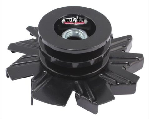 Tuff Stuff Performance Alternator Fan and Pulley Sets 7600BB Fan/Pulley Combo, 2-Groove , V-Belt, Steel, Black, 2.625 in. Diameter, .664 in. Bore, Kit