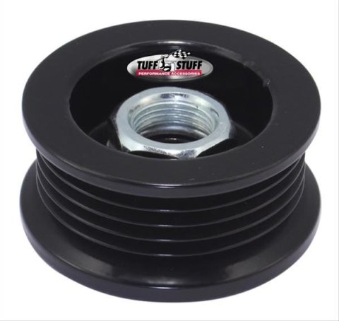 Tuff Stuff Performance Alternator Pulleys 7610BB Pulley, Stealth Black Powdercoated Pulley, 5 Groove, .664 in. Bore, 2.25 in. Diameter,Fits 10SI, 10DN, Hy-Brid, CS130, Each