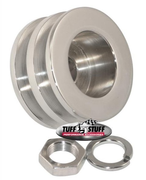Tuff Stuff Performance Chrome Billet Steel Alternator Pulleys 7610F Pulley, Steel, Chrome, 2-groove V-Belt, .668 in. Bore, 2.628 in. Diameter, Each