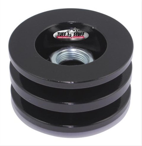 Tuff Stuff Performance Alternator Pulleys 7610FB Pulley, 2-Groove, V-belt, Black, 2.630 in. O.D., Each