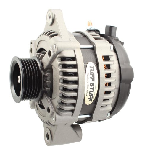Tuff Stuff Performance MAX AMP Output Factory Cast-Plus Alternators 8319FC6G1W Alternator, 225 AMP, 6-Groove, 1-Wire, Natural, Serpentine Pulley, Each