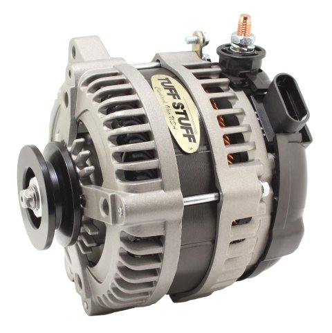 Tuff Stuff Performance MAX AMP Output Factory Cast-Plus Alternators 8320FC1GOE Alternator, 225 AMP, 1-Groove, OEM Wire, Natural, V-Belt Pulley, Left Offset, Each
