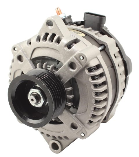 Tuff Stuff Performance MAX AMP Output Factory Cast-Plus Alternators 8321FC6GOE Alternator, 225 AMP, 6-Groove, OEM Wire, Natural, Serpentine Pulley, Center Offset, Each