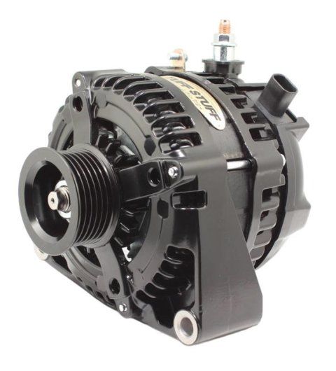 Tuff Stuff Performance MAX AMP Stealth Black Alternators 8435B6G1W Alternator, 225 AMP, 1-Wire, Powdercoated, Serpentine Pulley, Chevy, GMC, Each