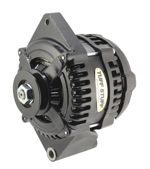 Tuff Stuff Performance MAX AMP Stealth Black Alternators 8441B1G1W Alternator, Internal Regulator, 225 Amp, One Wire, V-Belt Pulley, Black, Ford, Each