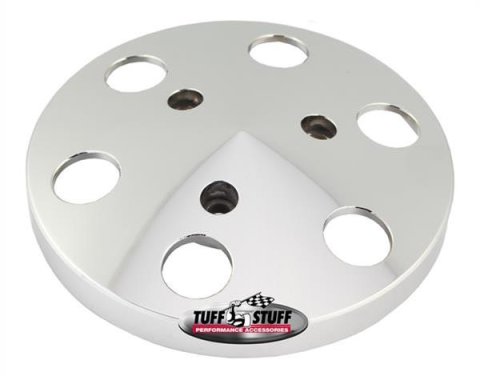 Tuff Stuff Performance Air Conditioning Compressor Clutch Pulley Covers 8490A Cover, Clutch, Aluminum, Chrome, SD508 Compressor, Each