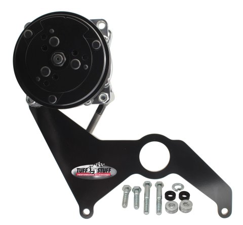 Tuff Stuff Performance Air Conditioner Brackets 8494B A/C Compressor Bracket for Sanden SD508 W/ SBC Long Water Pump Black Powder Coated