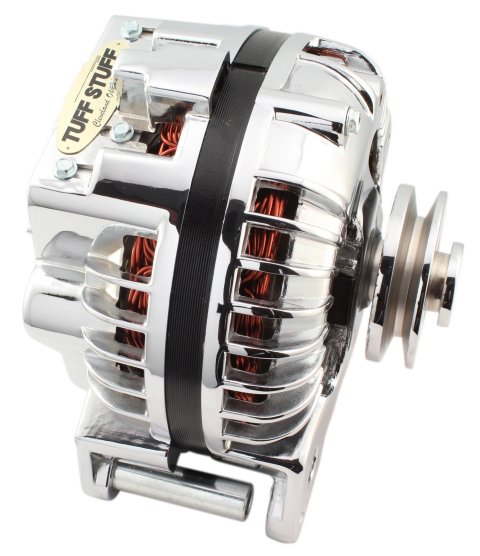 Tuff Stuff Performance High-Amp Output Alternators 8509RDPSP Alternator, One-Wire, 100 Amps, 1-Groove V-Belt, Polished Finish, Chrysler, Dodge, Plymouth, Each