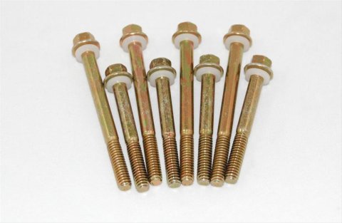 AED Holley Fuel Bowl Screws 5250 Screws, Steel, Gold Iridited, External Hex Head, Holley, Set of 8