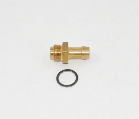 AED Fuel Bowl Fittings 5426 Fitting, Carburetor Inlet, 9/16-24 in. Hose Barb, 3/8 in., Brass, Each
