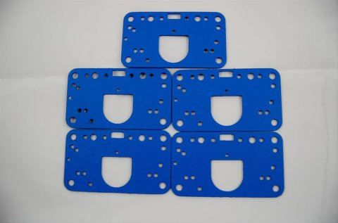 AED Non-Stick Metering Block Gaskets 5840 Gaskets, Block, Blue Fiber, Reusable, Holley, Primary/Seconday, Holley, Set of 5