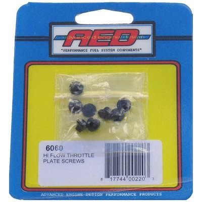 AED Hi-Flow Throttle Plate Screws 6060 Screws, Plate, Philips, Stainless Steel, Polished, Set of 8