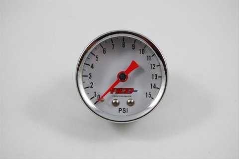 AED Fuel Pressure Gauges 6100 Gauges, Pressure, 0-15 psi, 1 1/2 in. Dia., Analog, Mechanical, 1/8 in.-NPT, Stainless, Chrome Plate, Full Sweep, Non-liquid, White Face, Each