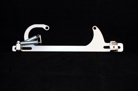 AED Billet Throttle Linkage and Spring Brackets 6600C Cable Bracket, Aluminum, Clear Anodized, Holley, 4150, Fits GM Cable, Each