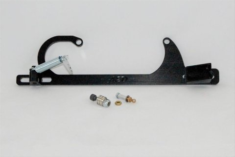 AED Billet Throttle Linkage and Spring Brackets 6601BK Cable Bracket, Aluminum, Black Anodized, Holley, 4150, Fits Ford Cable, Each