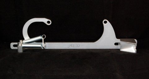 AED Billet Throttle Linkage and Spring Brackets 6601C Cable Bracket, Aluminum, Clear Anodized, Holley, 4150, Fits Ford Cable, Each