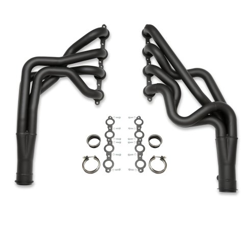 Doug's Headers D3351-B Headers, Long Tube One-piece, Steel, Temporary Non-high Temperature Paint, Round Port, Chevrolet, Pontiac, Small Block LS, Pair