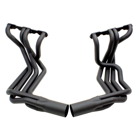 Doug's Headers D380-B Headers, Side Mount, Steel, High Temperature Black Paint, Chevy, Pair