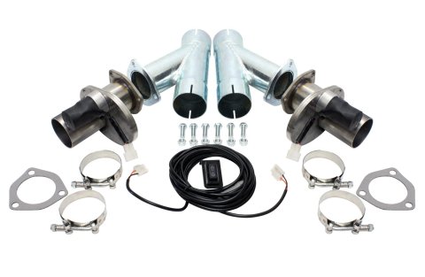 Doug's Headers Electric 2.5 Inch Exhaust Cutouts Kit DEC250AK Cutouts, Electric, Bolt-On, Stainless Steel, Natural, 2.500 in. Diameter,