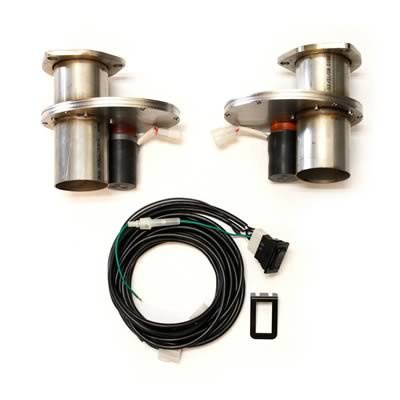 Doug's Headers Electric 3 Inch Exhaust Cutouts Kit DEC300A Cutouts, Electric, Stainless Steel, Bolt-On, 3.00 in. Diameter, Wiring Harness, Pair