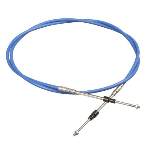 CSR Uflex Zero Friction Throttle Cables 6008 Cable, Stainless Steel, Solid Wire, Push/Pull, Blue Polyethylene Housing, 96 in. Long, Each