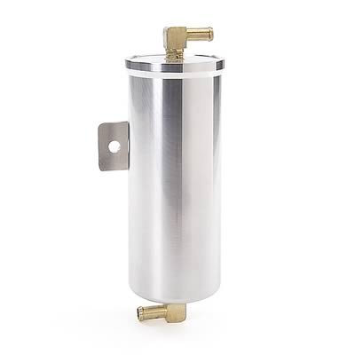 Be Cool Catch Cans 70003 Overflow Tank, 1 Pint, Round, Aluminum, Natural, 3/8 in. Hose Barb Inlet/Outlet, Universal, Each