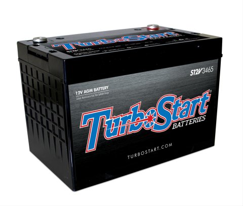 850 CCA TurboStart 12 V Lightweight AGM Series Performance Battery S12V3465 BCI Group 34 Battery, 12V Deep Cycle Starting 1000 CA at 32F 135 min Rsv C